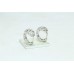 Fashion Hoop Bali Earrings white Gold Plated 4 line white Zircon Stones